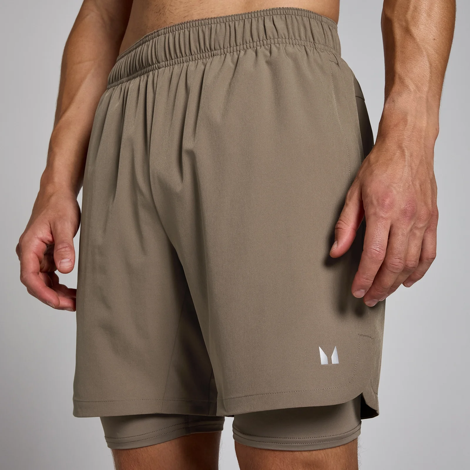 MP Men's 2-in-1 7" Training Shorts - Soft Brown - S Image 4