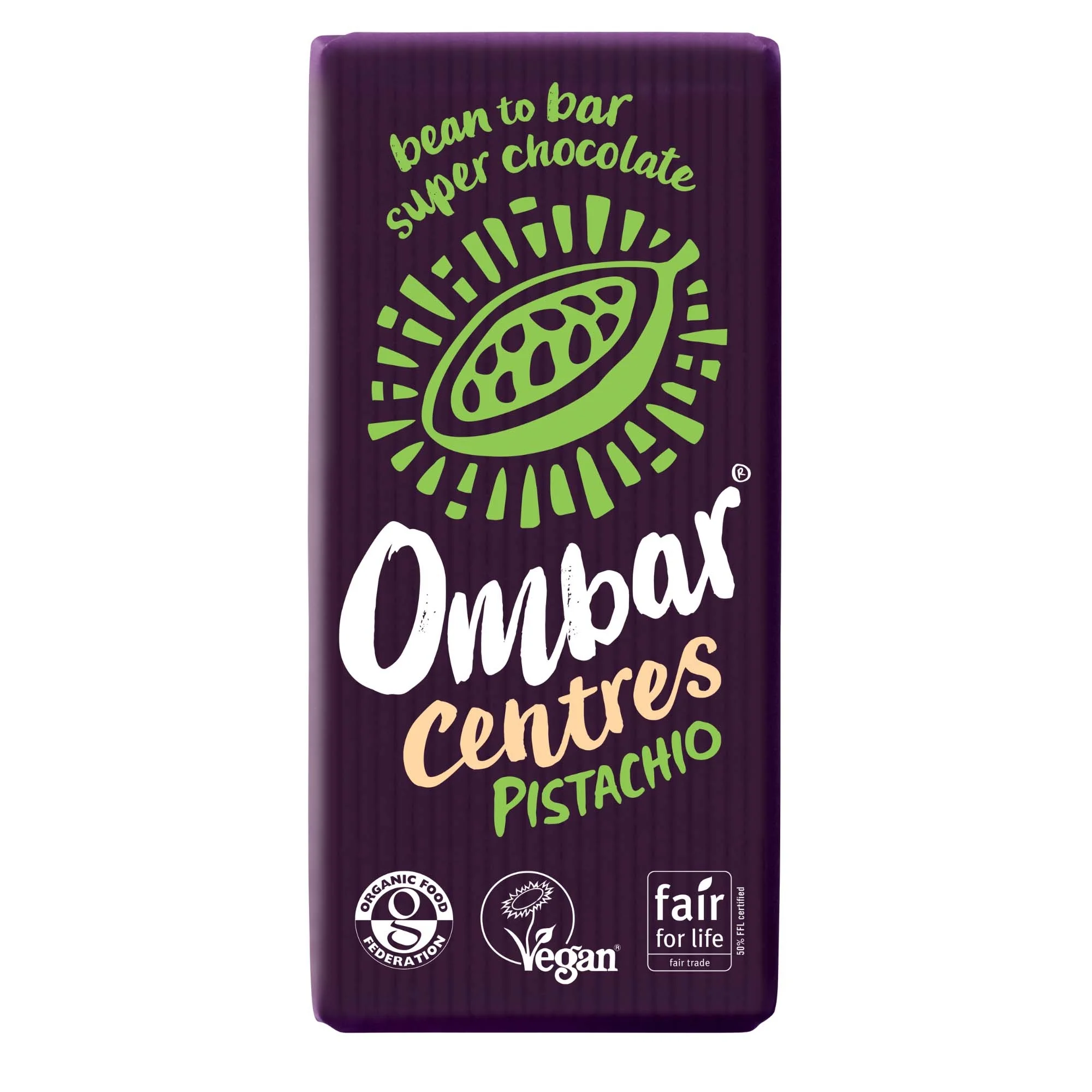Ombar Centres Pistachio Chocolate Bar 70g Image 1