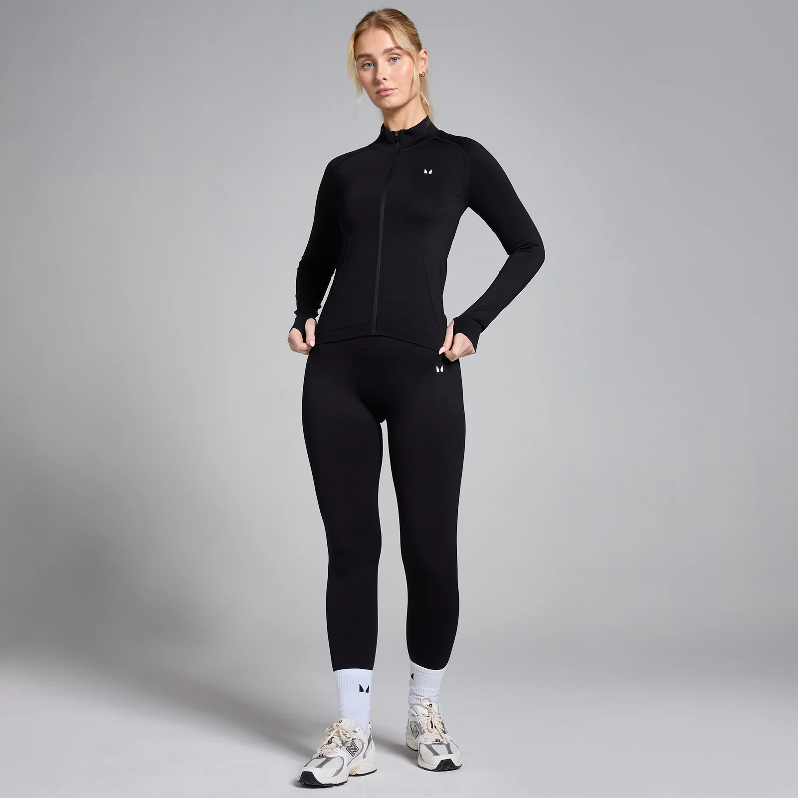 MP Women's Shape Seamless Zip Through Jacket - Black - S Image 3