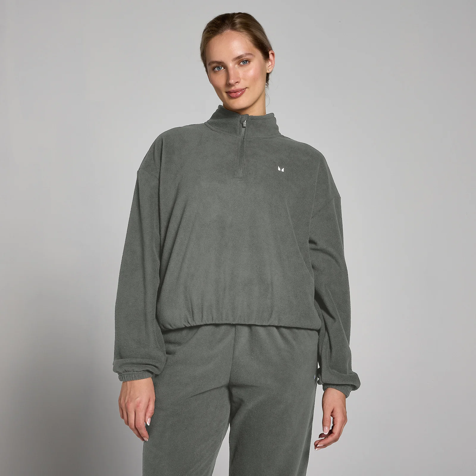 MP Women's Funnel Neck 1/4 Zip Fleece - Gunmetal - L Image 1