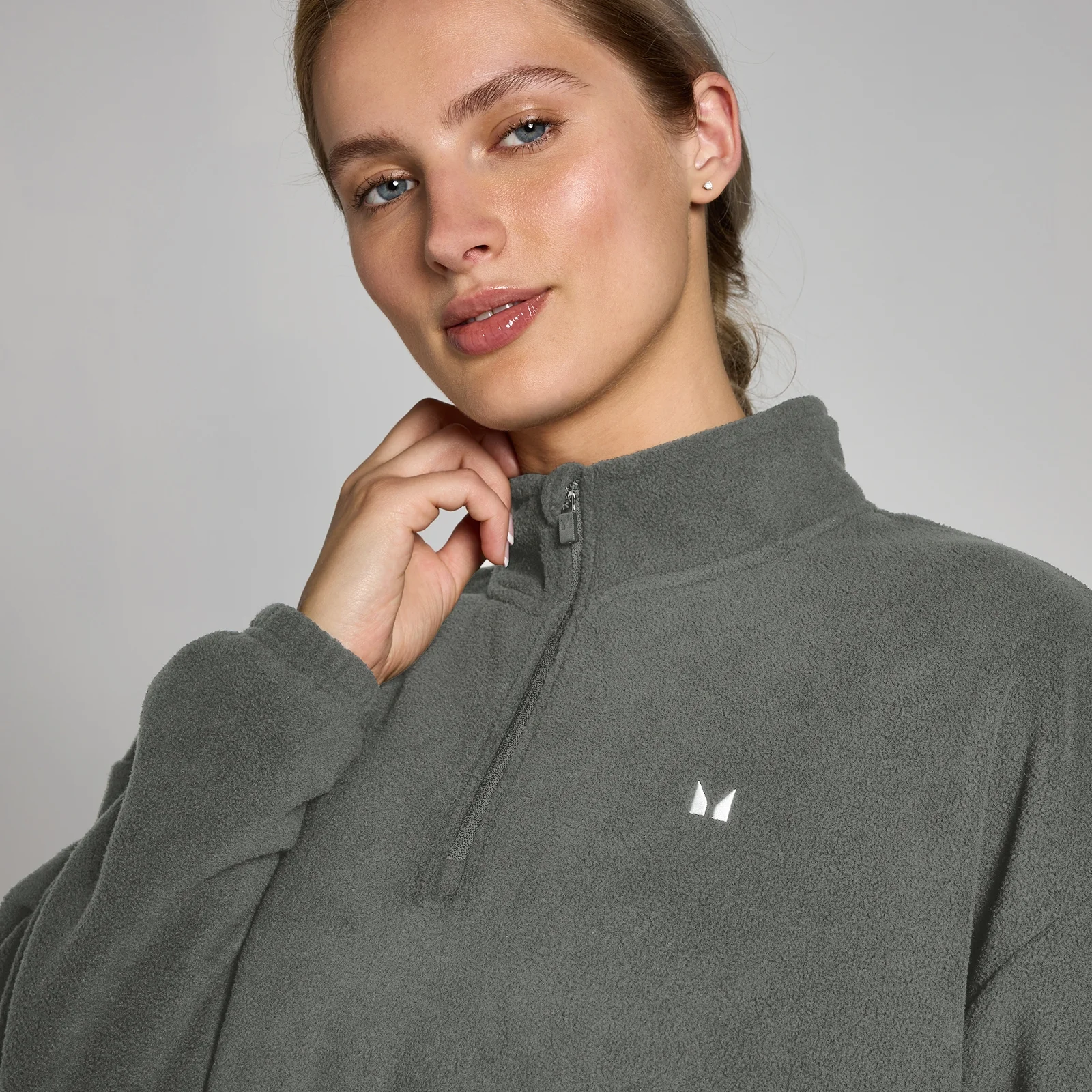 MP Women's Funnel Neck 1/4 Zip Fleece - Gunmetal - L Image 4