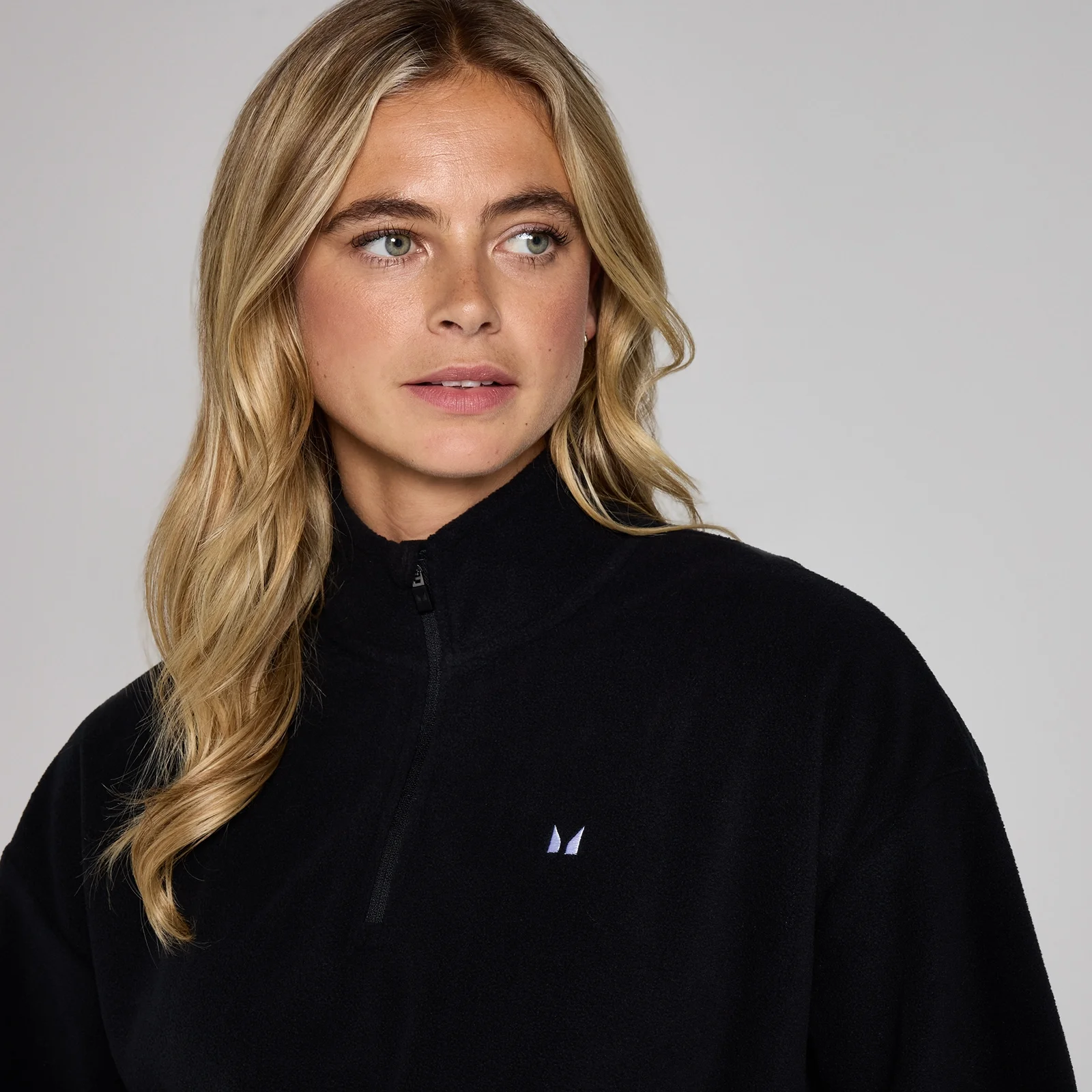 MP Women's Funnel Neck 1/4 Zip Fleece - Black - XS Image 4