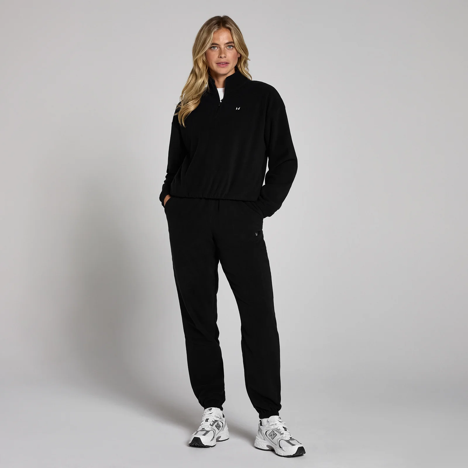 MP Women's Funnel Neck 1/4 Zip Fleece - Black - XS Image 3