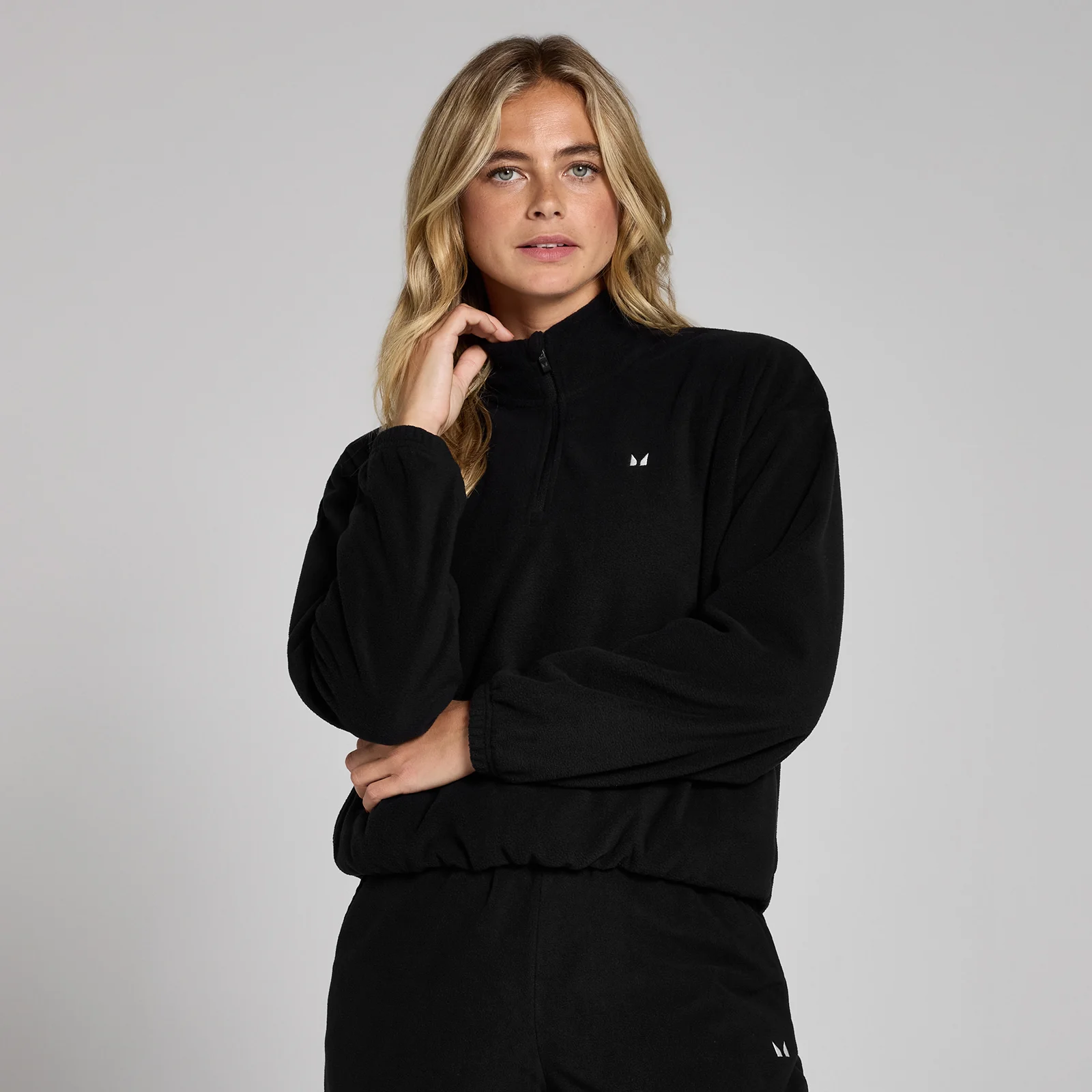 MP Women's Funnel Neck 1/4 Zip Fleece - Black - M Image 1