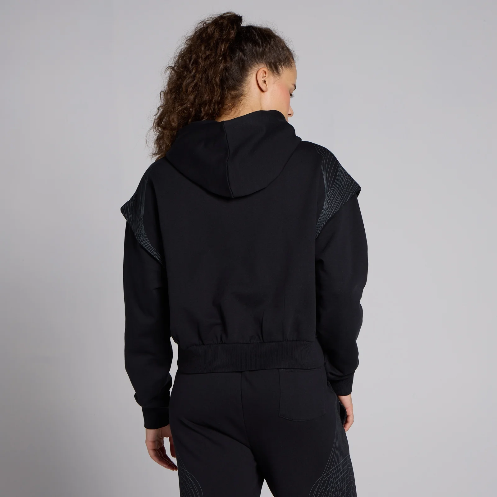 MP Women's Tempo Graphic Crop Hoodie - Black - S Image 2
