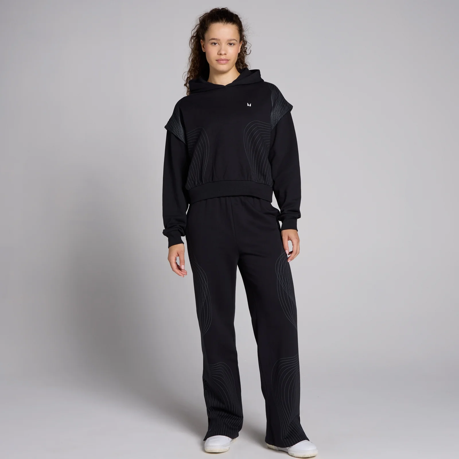 MP Women's Tempo Graphic Crop Hoodie - Black - S Image 3