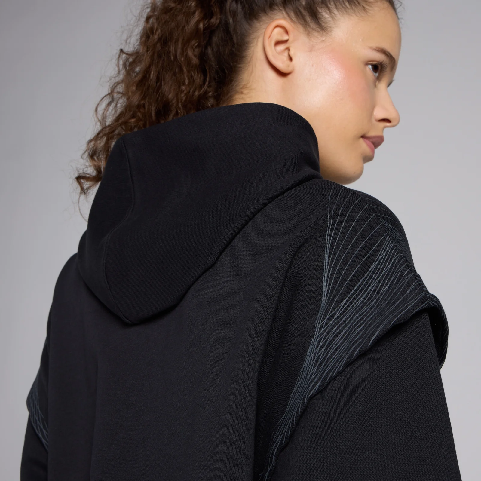 MP Women's Tempo Graphic Crop Hoodie - Black - S Image 4