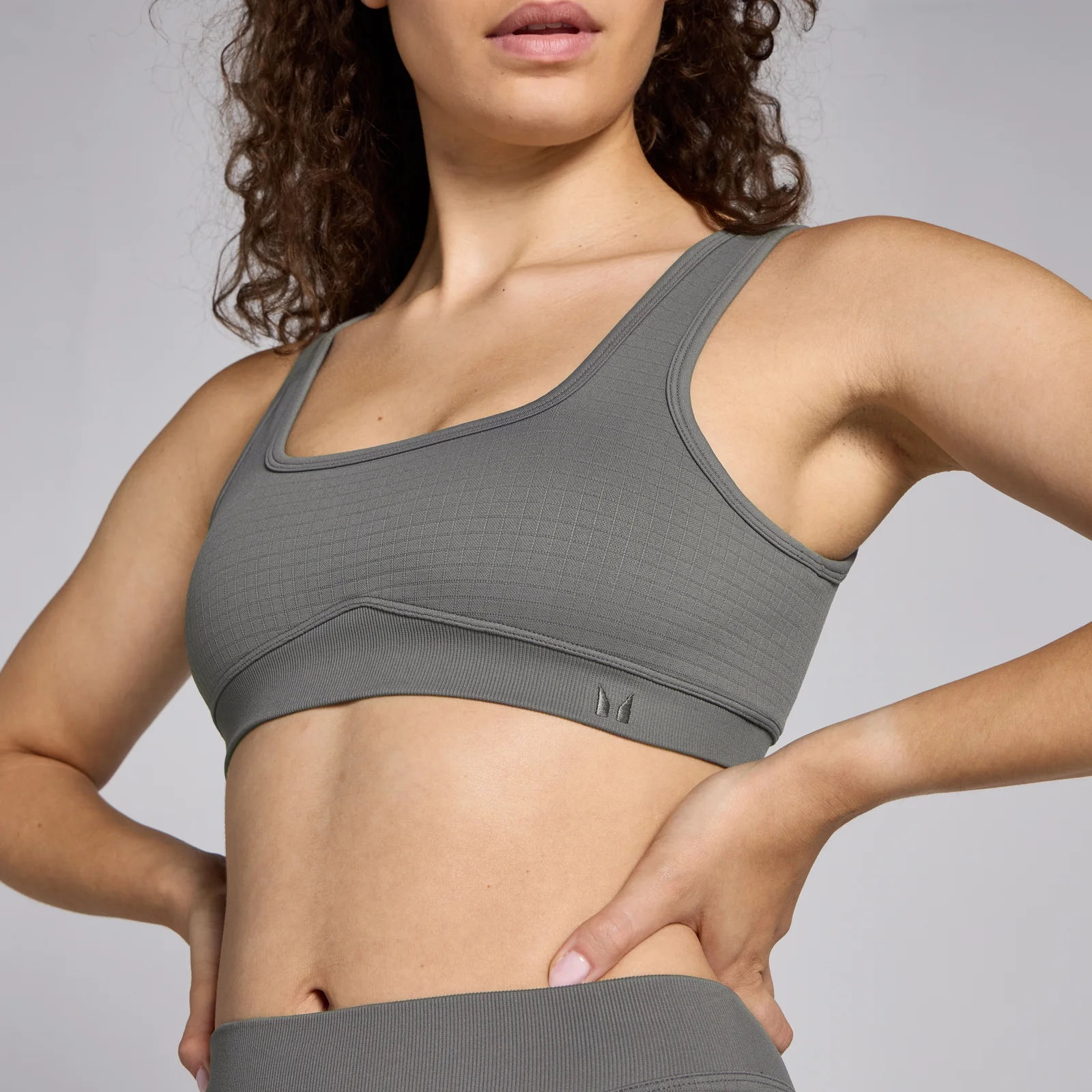 MP Women's Waffle Seamless Bra - Gun Metal - M Image 4