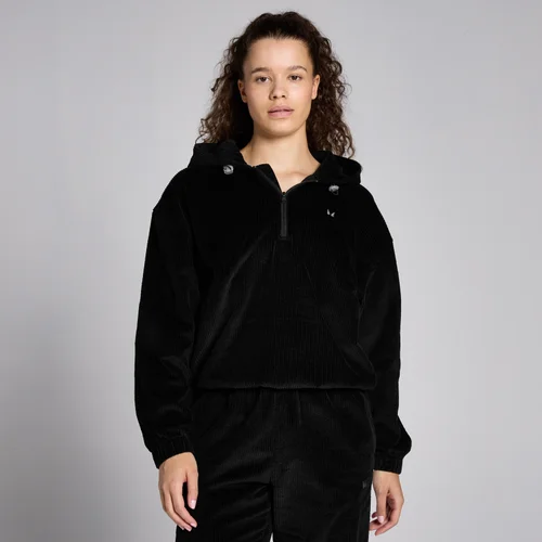 MP Women's Corduroy 1/4 Zip Hoodie - Black