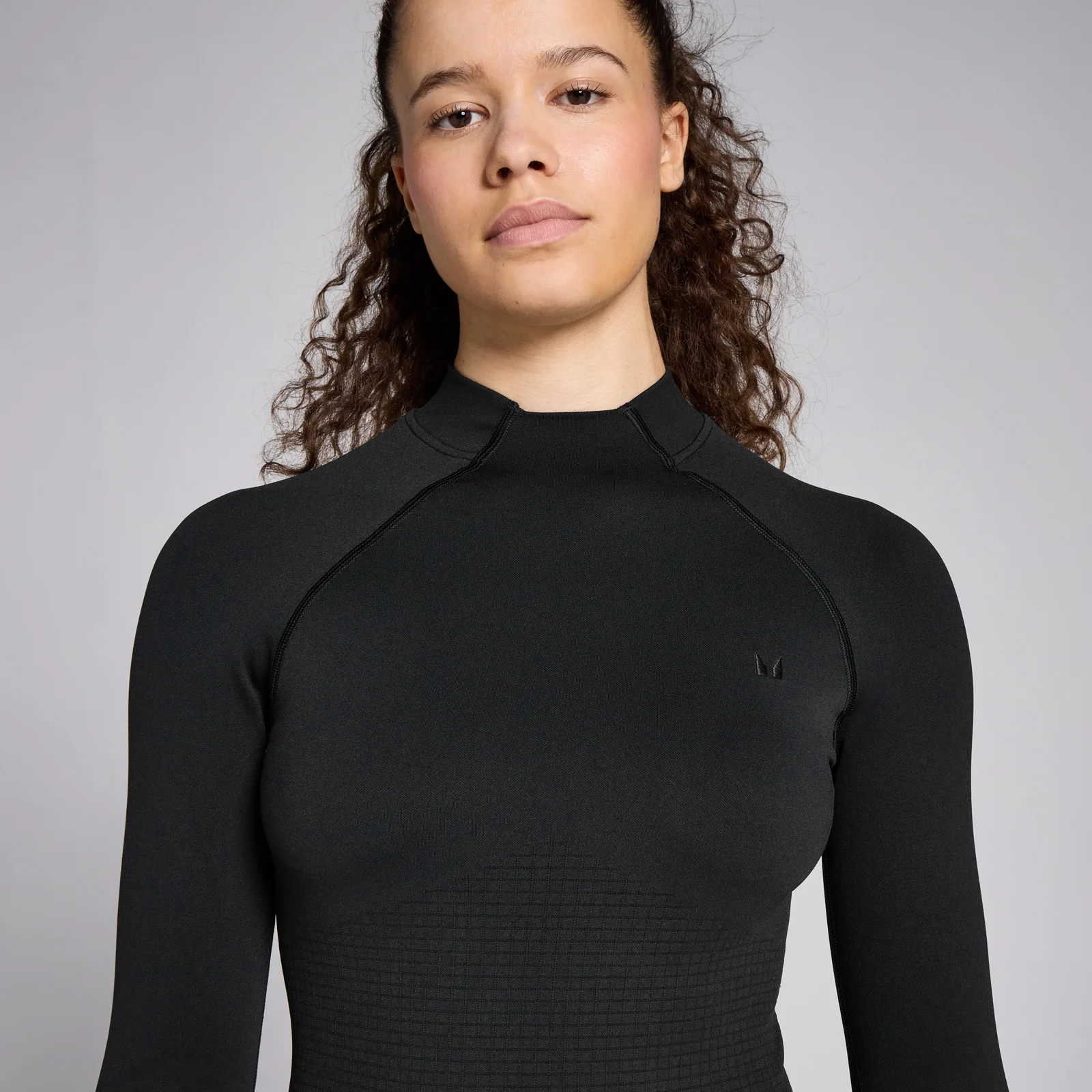 MP Women's Waffle Seamless Long Sleeve Top - Black - M Image 4