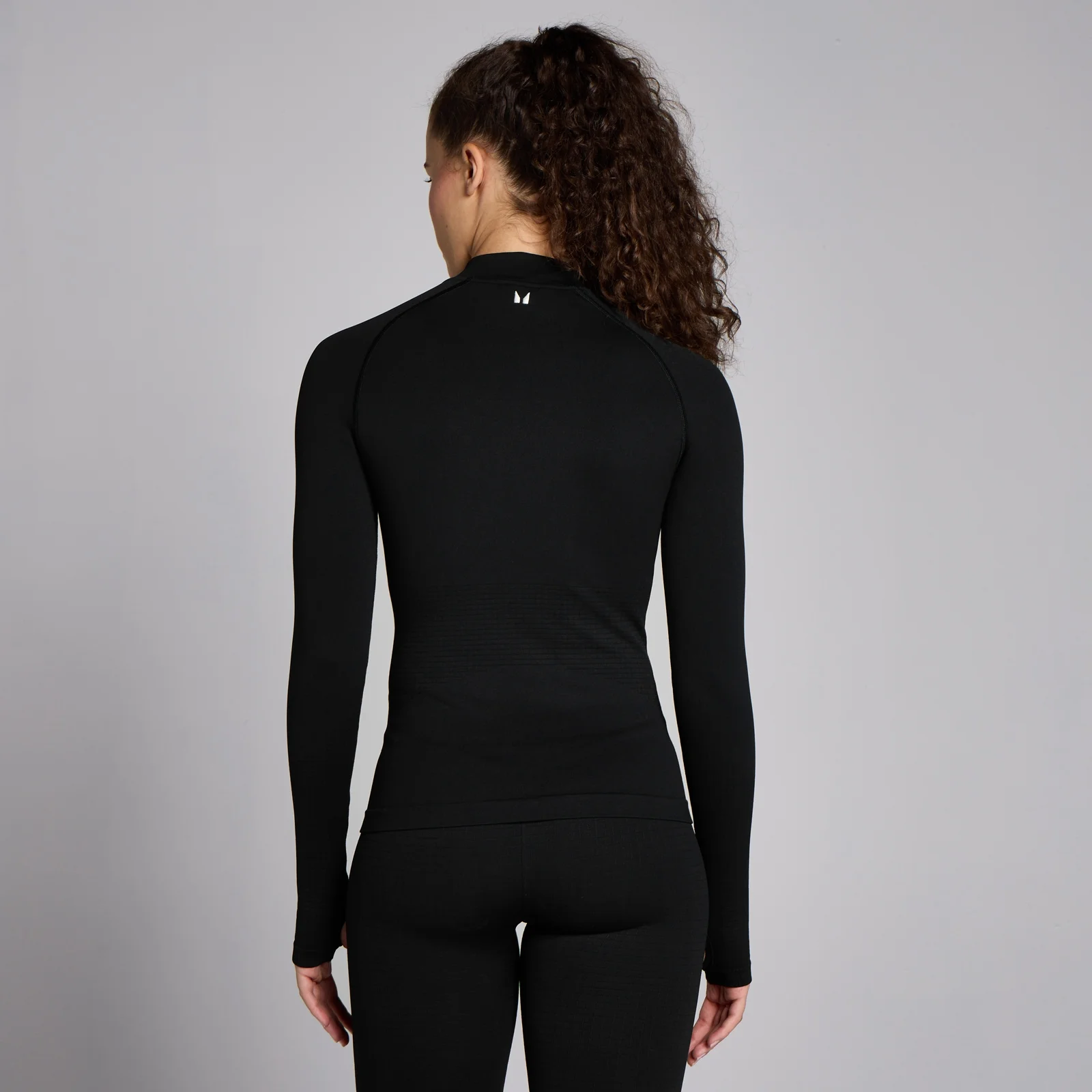 MP Women's Waffle Seamless Long Sleeve Top - Black - M Image 2