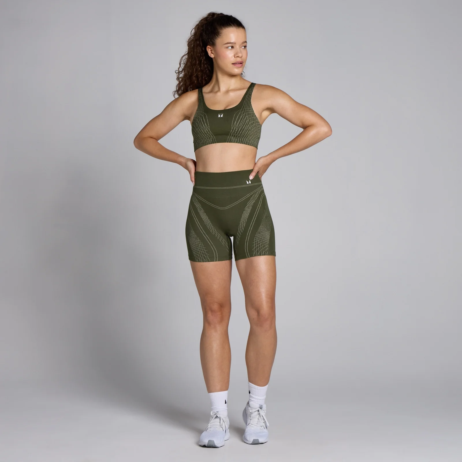 MP Women's Tempo Seamless Linear Bra - Dark Olive - XS Image 3