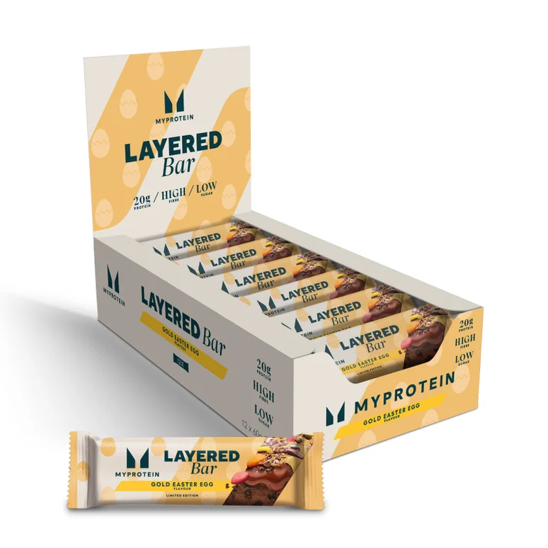 Easter Egg Layered Protein Bar - 12servings - Gold Easter Egg