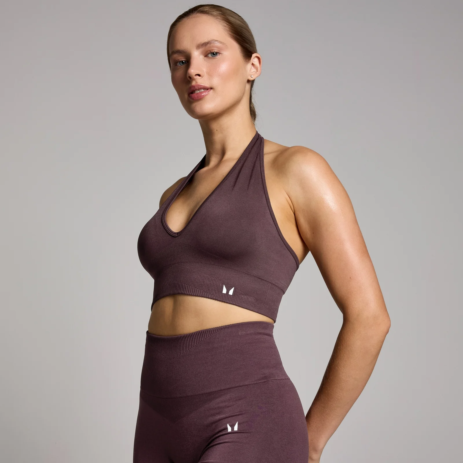 MP Women's Tempo Seamless Halter Neck Bra - Fudge - XL Image 1