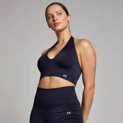 MP Women's Tempo Seamless Halter Neck Bra - Deep Navy - XXL Image 6