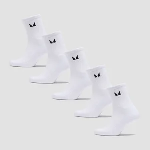 MP Unisex Crew Socks (5 Pack) - White - Size UK 2-5