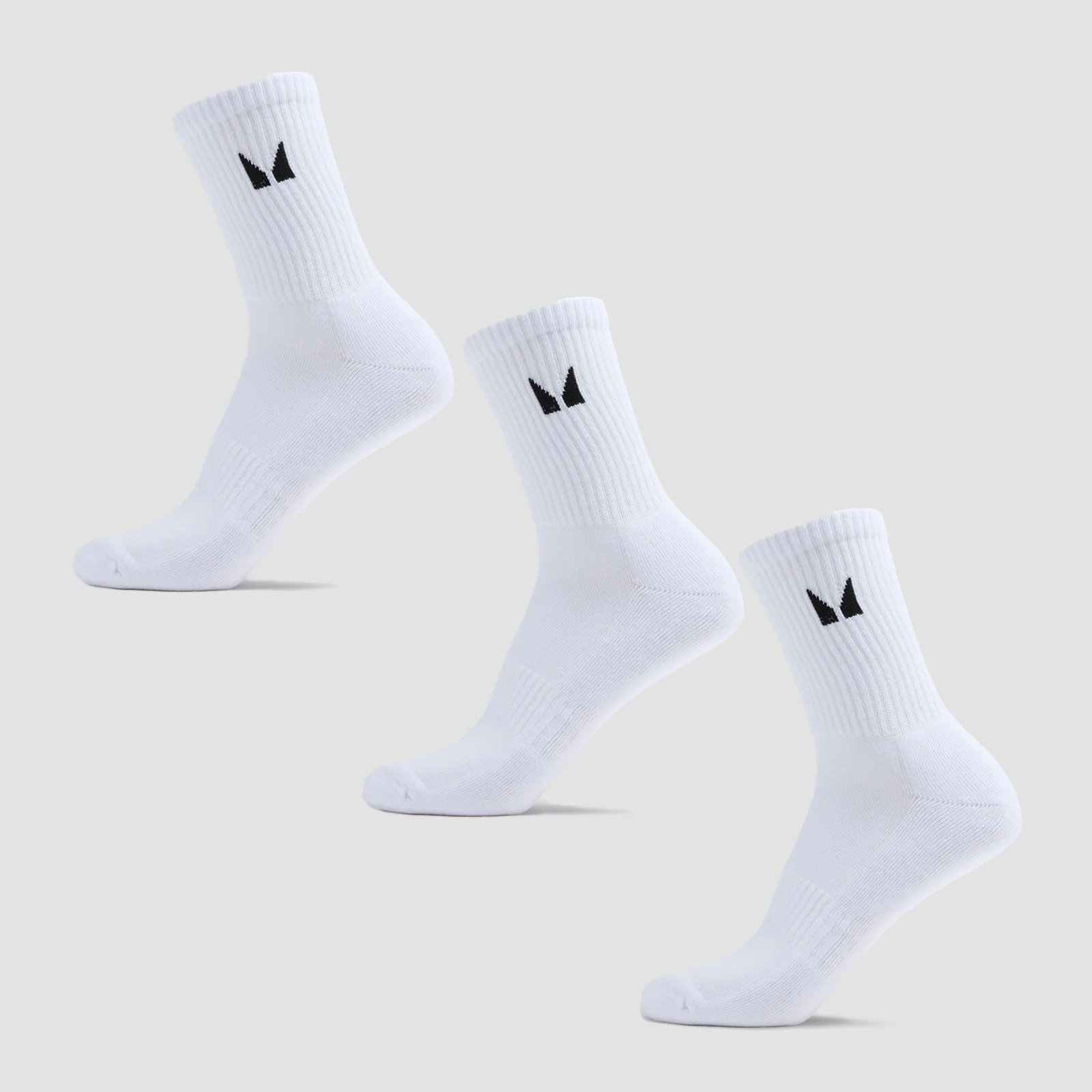 MP Unisex Crew Socks (3 Pack) - White - UK 9-11 Image 1