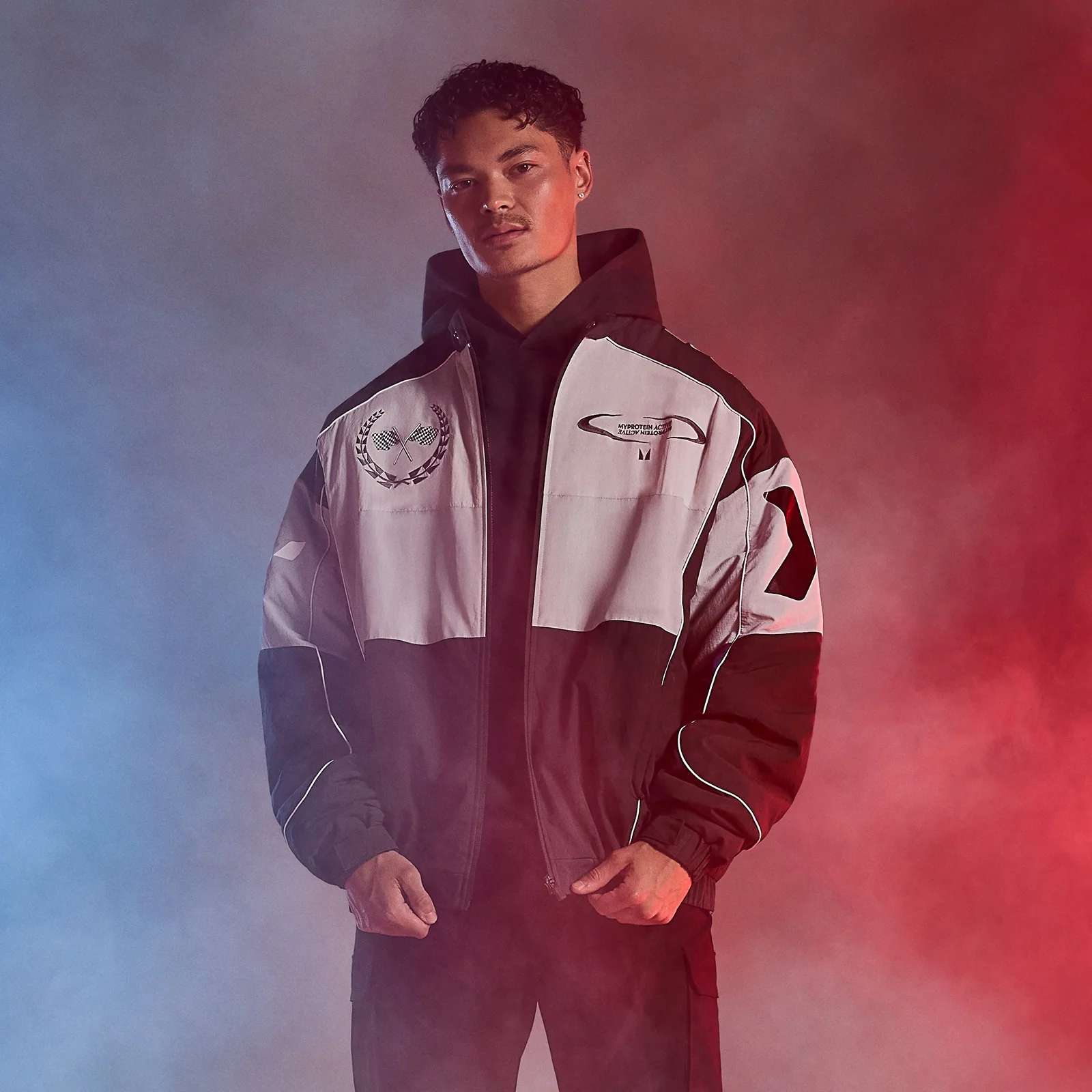 MP Men's Racing Bomber Jacket – Black - XL Image 1