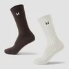 MP Chunky Knit Lifestyle Socks (2 pack) - Soft Cream/Chocolate