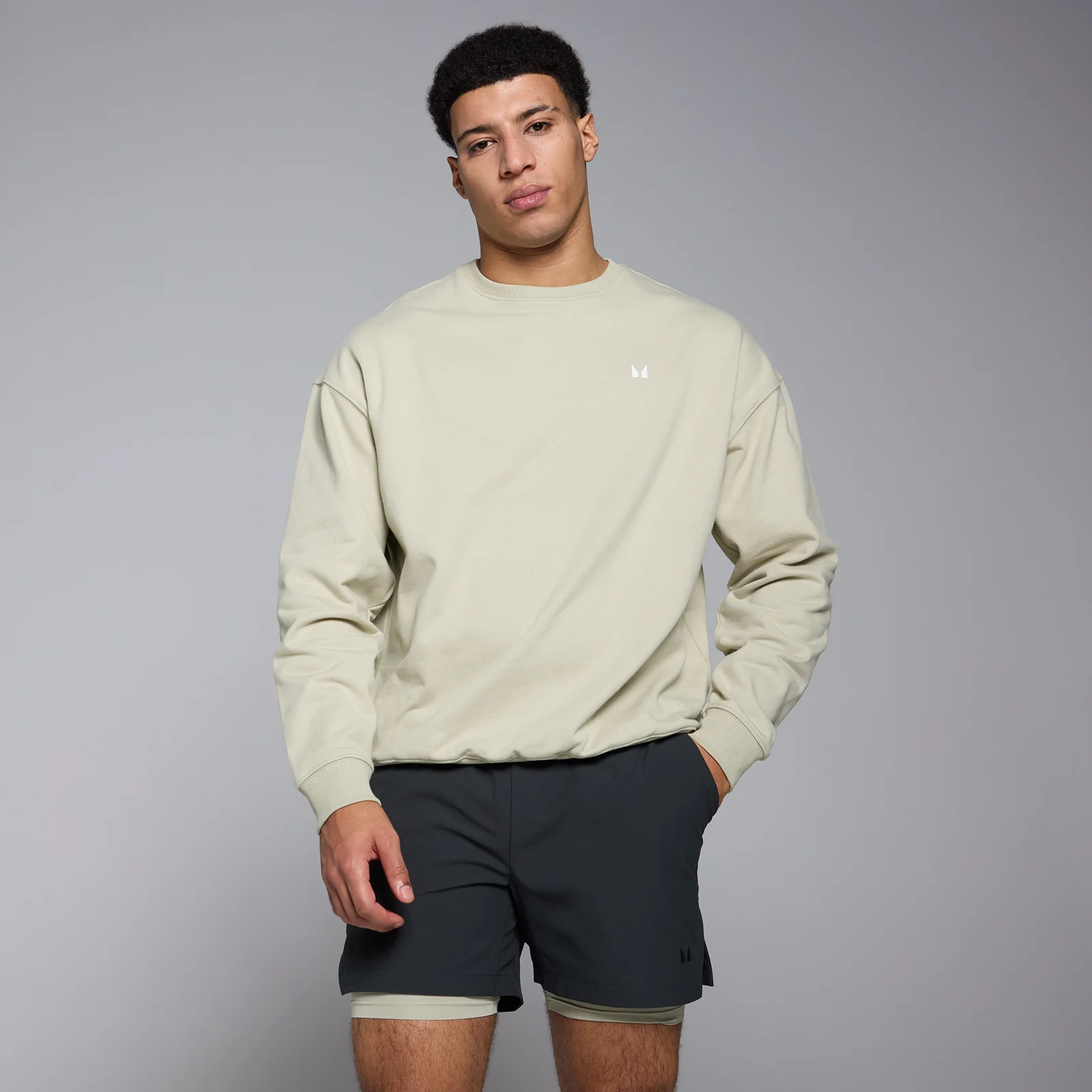 MP Men's Tempo Oversized Graphic Sweatshirt - Salt Grey - XS Image 2