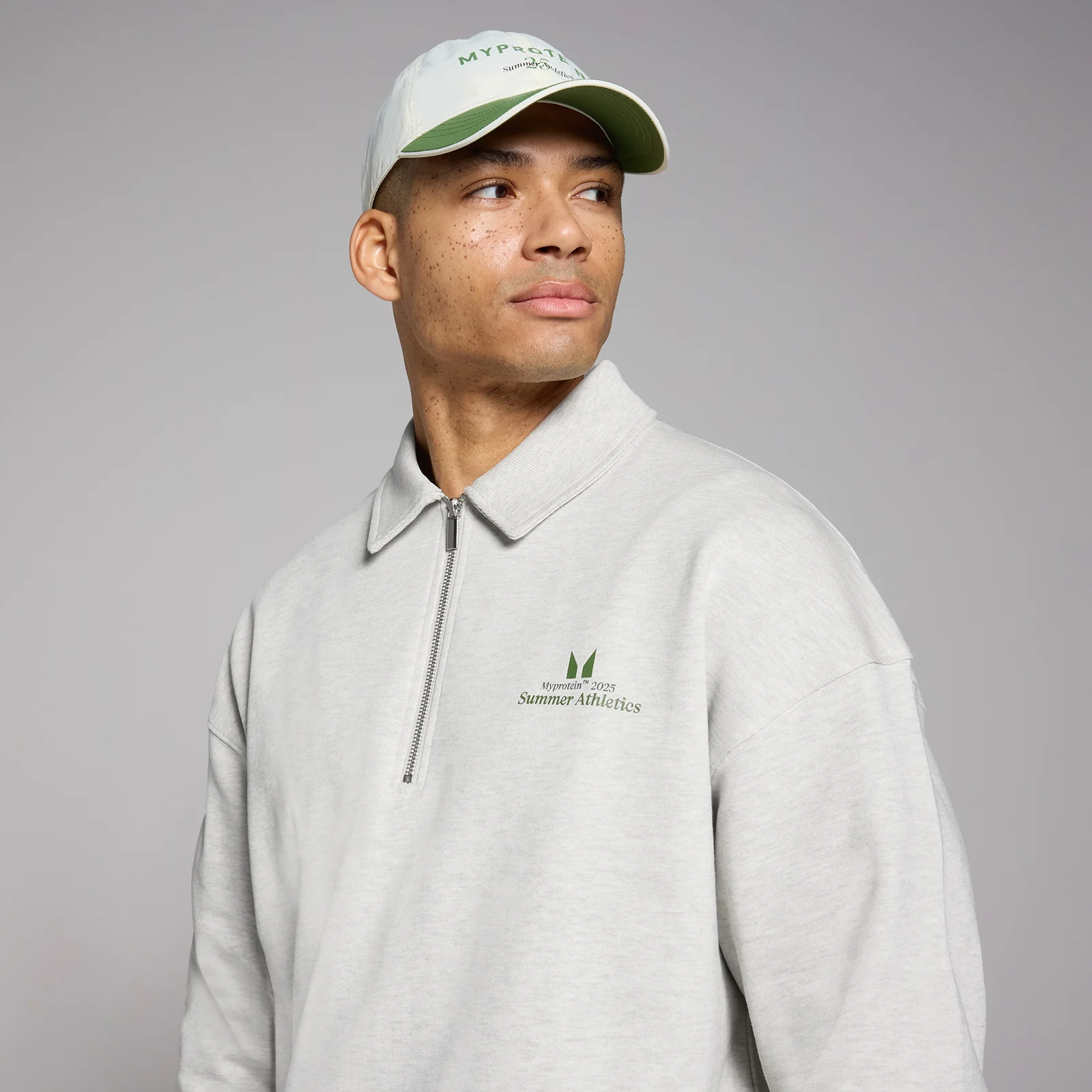 MP Men's Retro Collared 1/4 Zip - Grey Marl - S Image 4