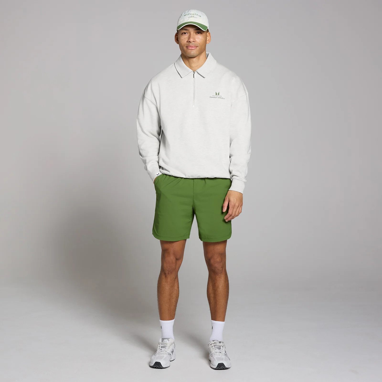 MP Men's Retro Collared 1/4 Zip - Grey Marl - S Image 3