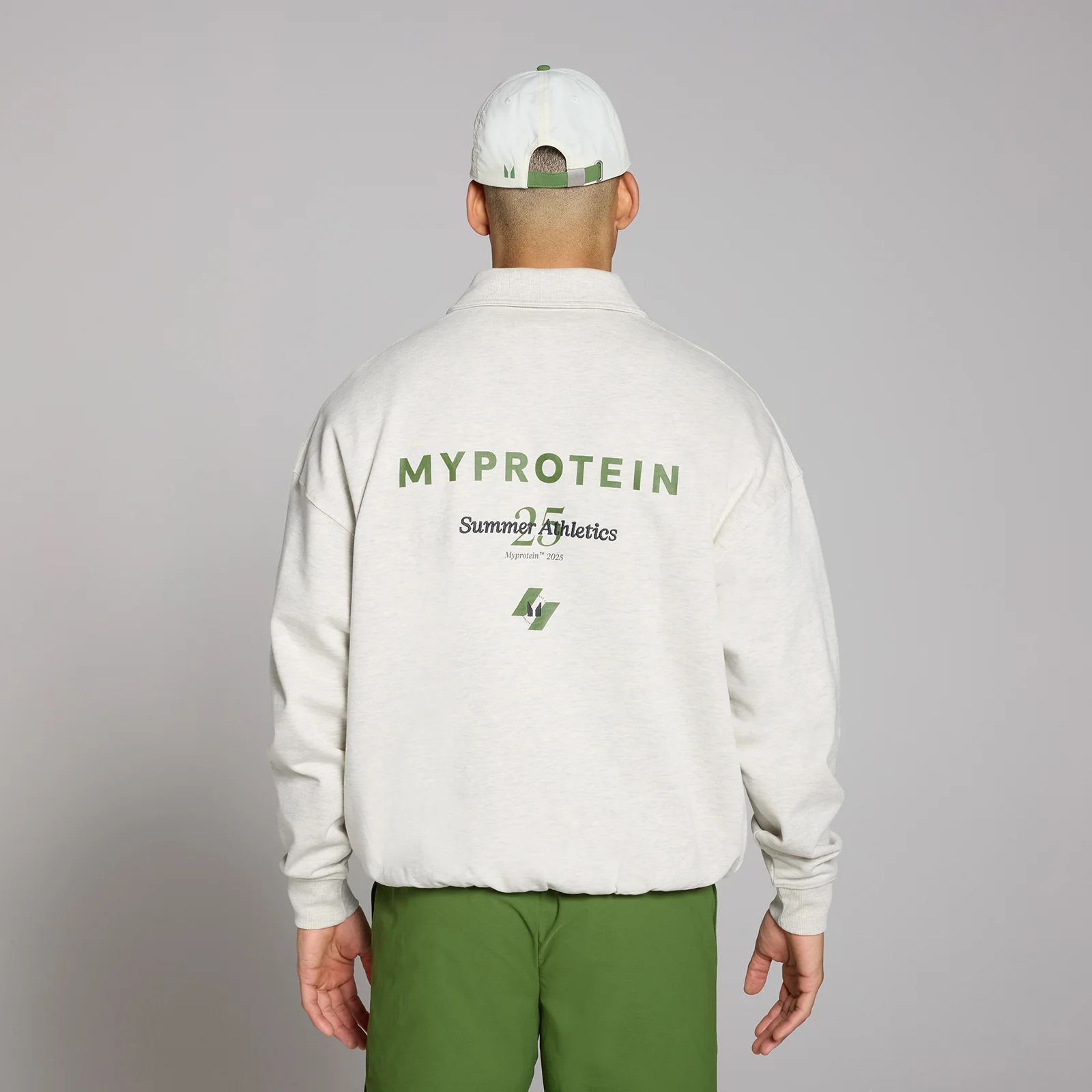 MP Men's Retro Collared 1/4 Zip - Grey Marl - S Image 2