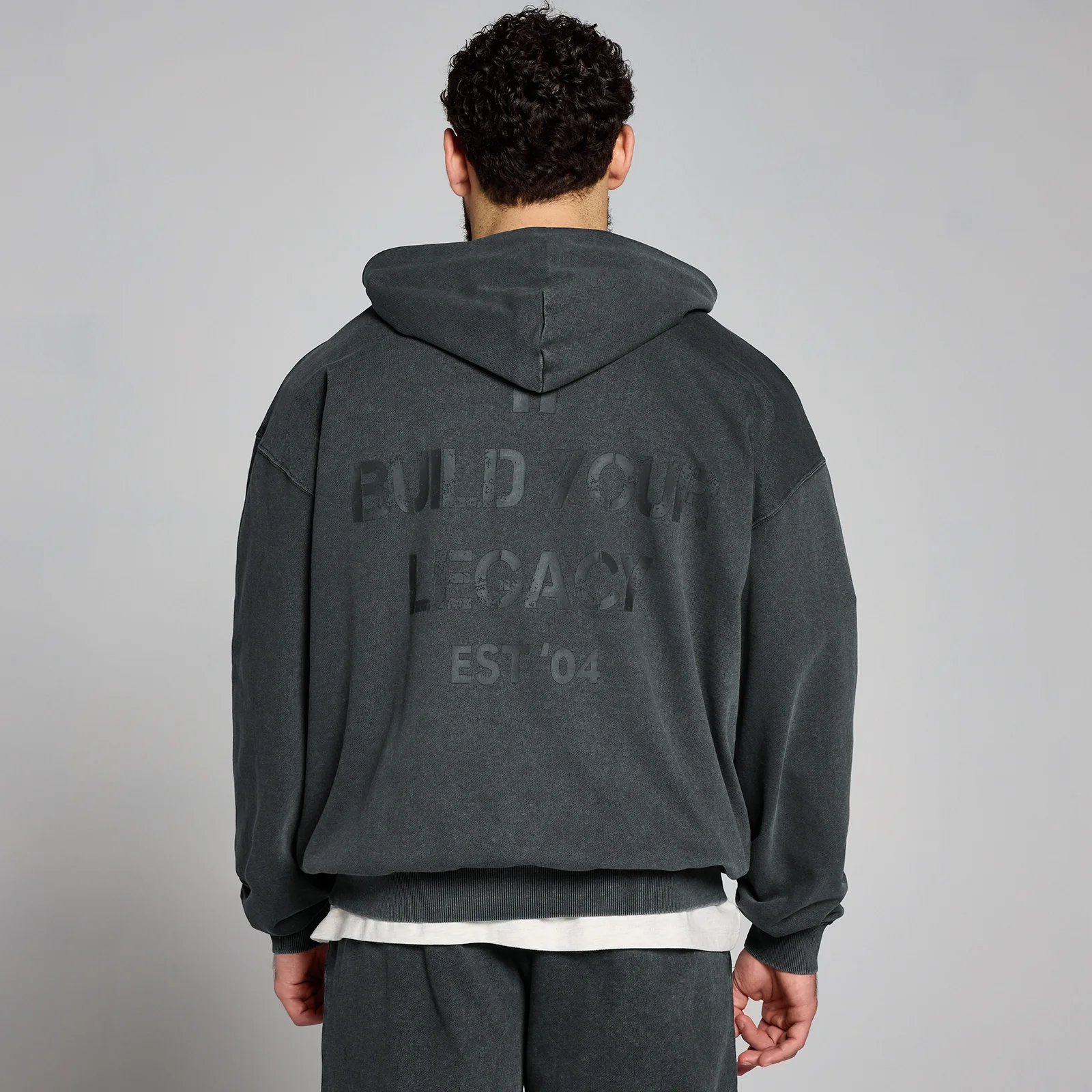 MP Origin Washed Graphic Hoodie - Washed Black - XXS-XS Image 2