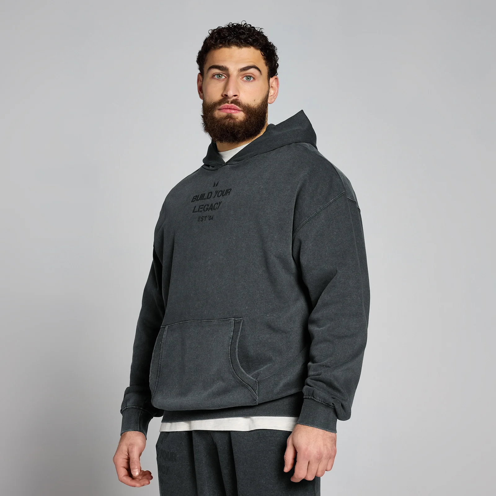 MP Origin Washed Graphic Hoodie - Washed Black - XXS-XS Image 1