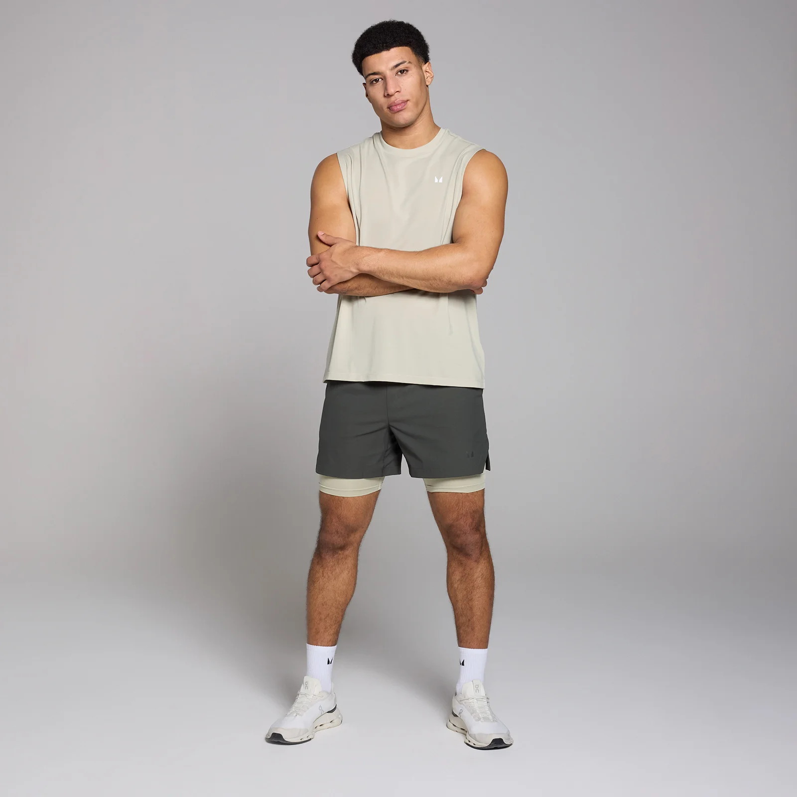 MP Men's Tempo 5" 2-in-1 Shorts - Washed Black - XS Image 3