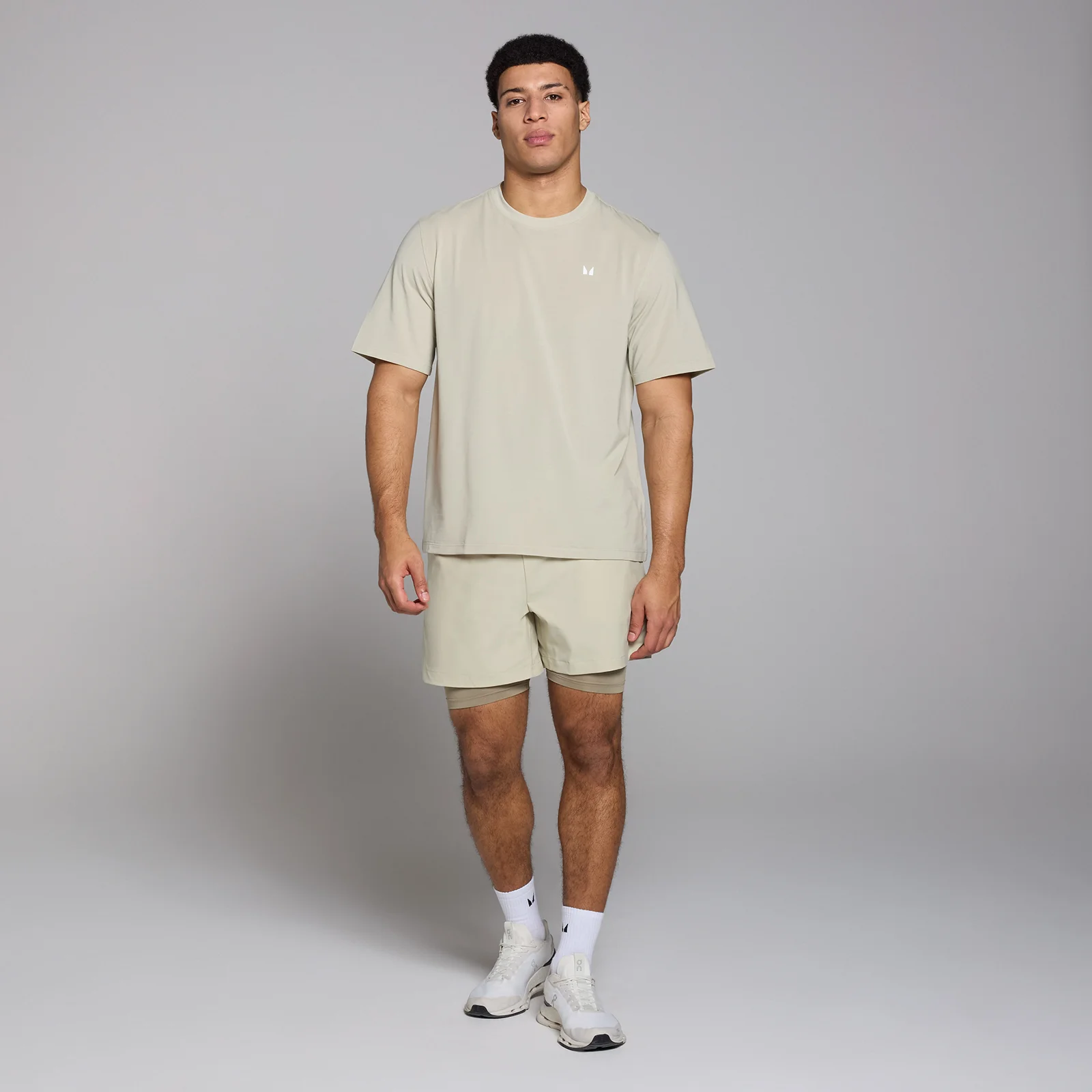 MP Men's Tempo 5" 2-in-1 Shorts - Salt Grey - XS Image 3