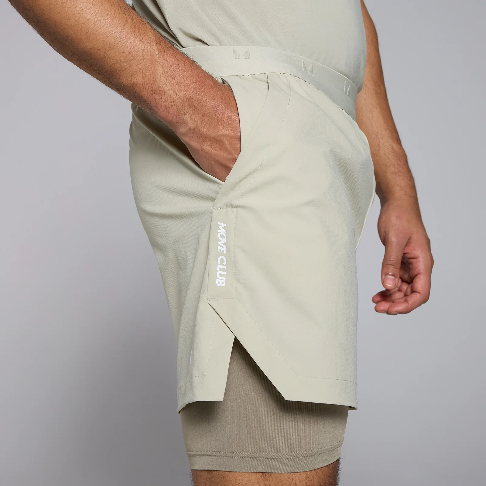 MP Men's Tempo 5" 2-in-1 Shorts - Salt Grey - XS Image 5