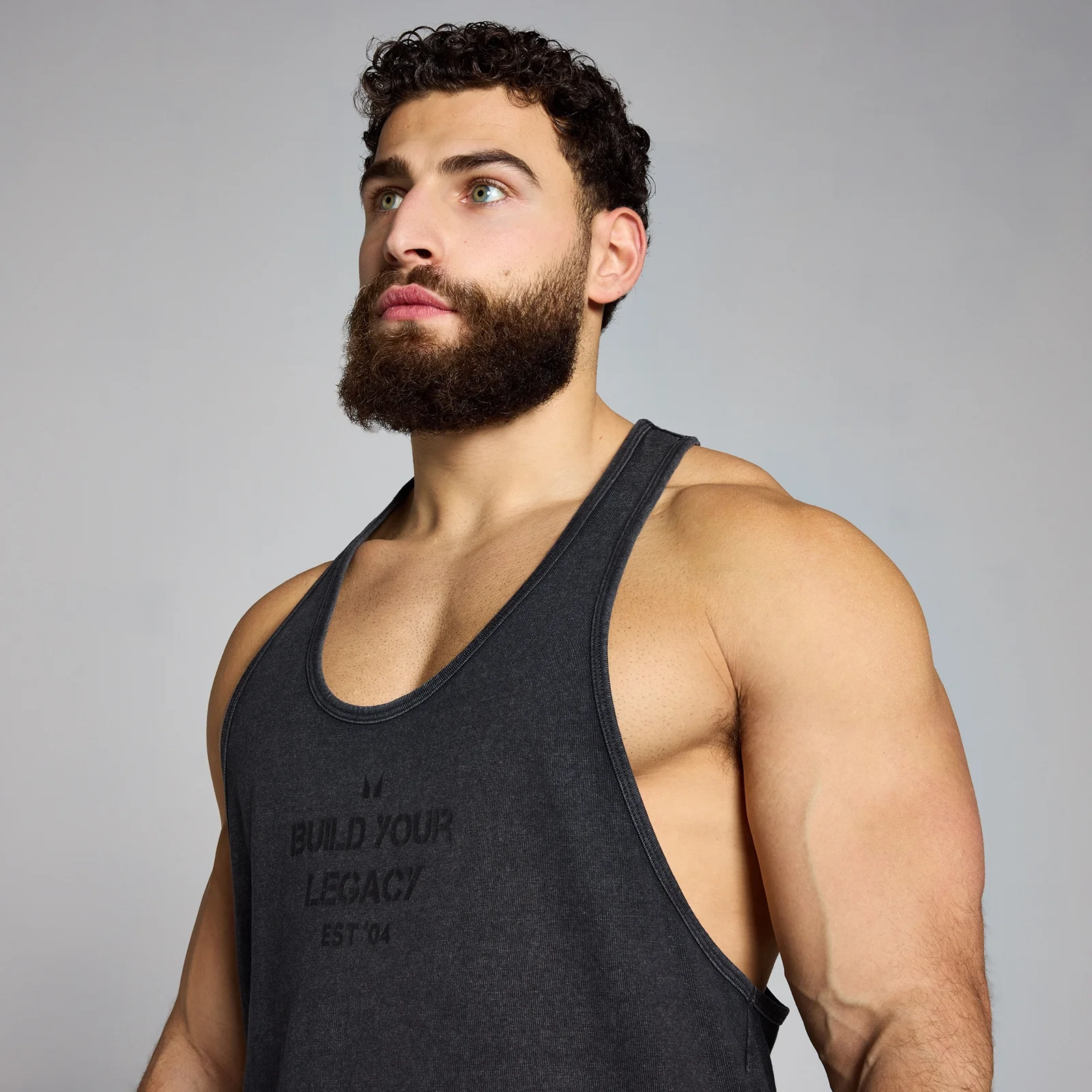 MP Men's Origin Washed Graphic Stringer - Washed Black - XXL Image 4