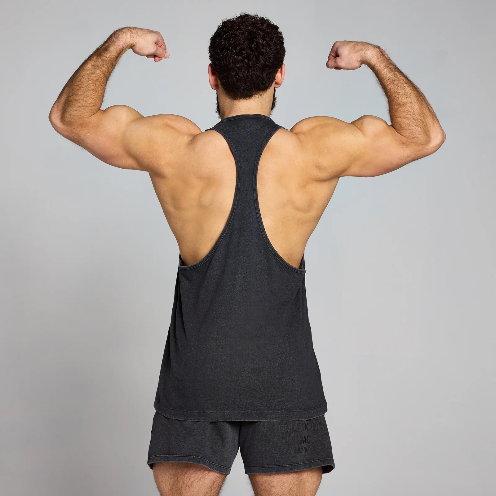 MP Men's Origin Washed Graphic Stringer - Washed Black - XXL Image 2