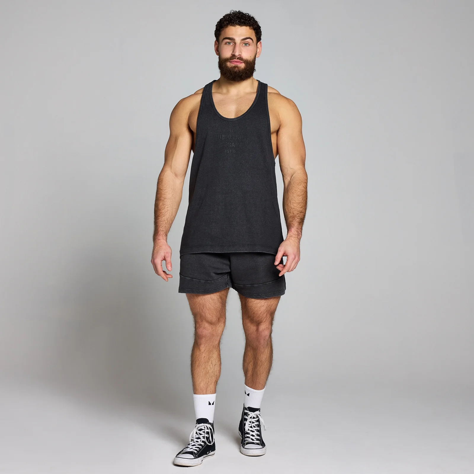 MP Men's Origin Washed Graphic Stringer - Washed Black - XXL Image 3