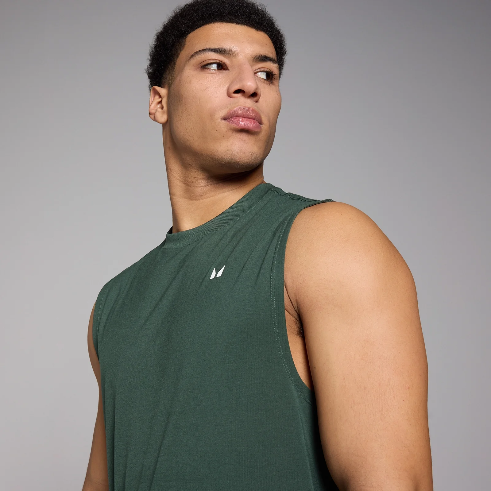 MP Men's Tempo Graphic Oversized Tank - Deep Green - XS Image 4