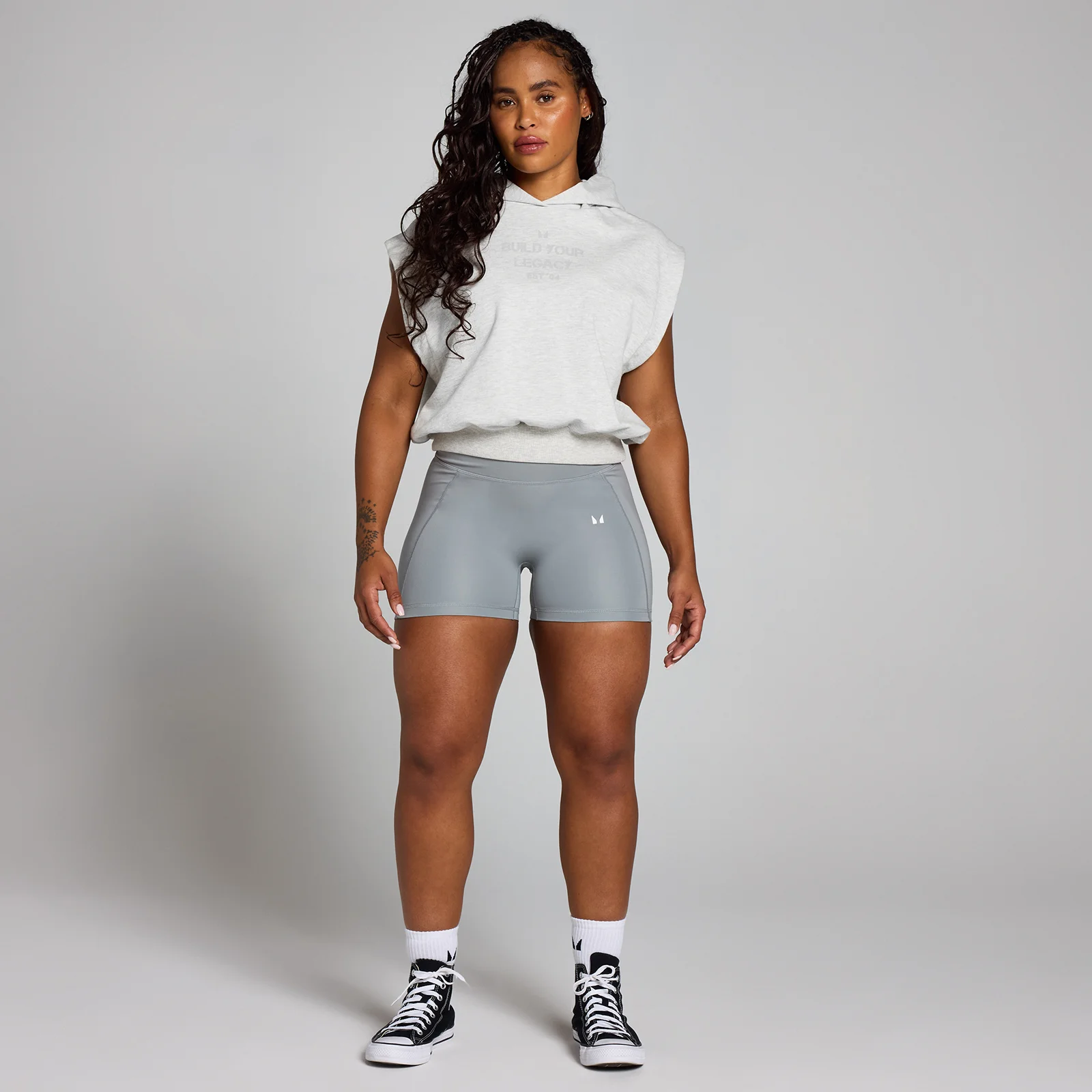 MP Women's Origin Cropped Sleeveless Hoodie - Grey Marl - XXL Image 3