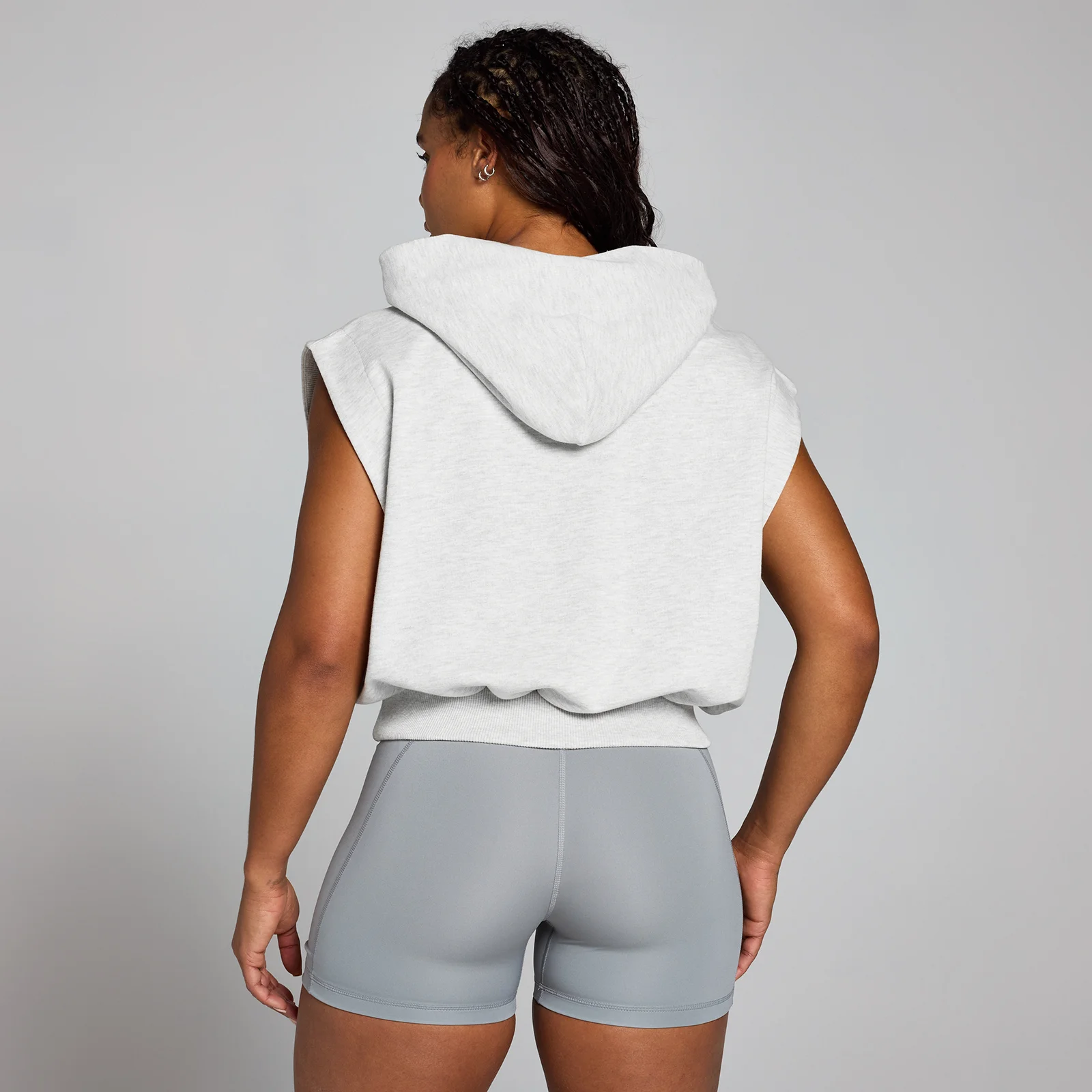 MP Women's Origin Cropped Sleeveless Hoodie - Grey Marl - XXL Image 2
