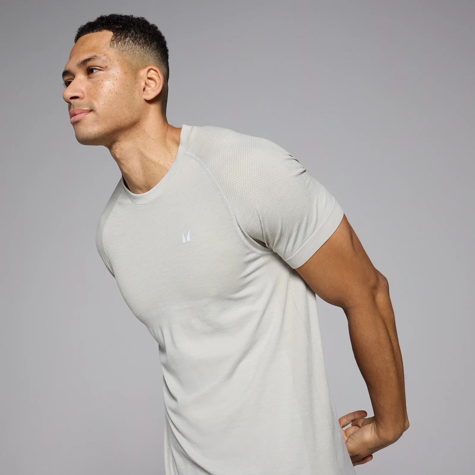 MP Men's Seamless Short Sleeve T-Shirt - Sky Grey Marl - S Image 4