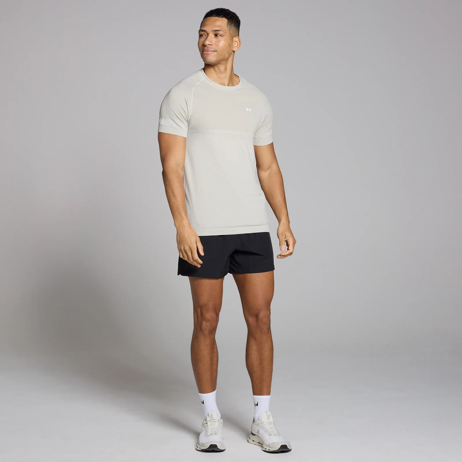 MP Men's Seamless Short Sleeve T-Shirt - Sky Grey Marl - S Image 3