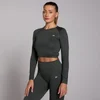 MP Women's Shape Seamless Long Sleeve Crop Top - Dark Shadow