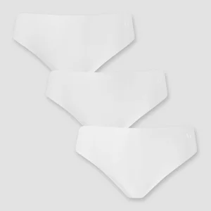 MP Women's Mid Rise No VPL Bikini Brief (3 Pack) - White - Size M