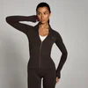 MP Women's Tempo Ultra Seamless Zip Up Jacket - Ground Coffee