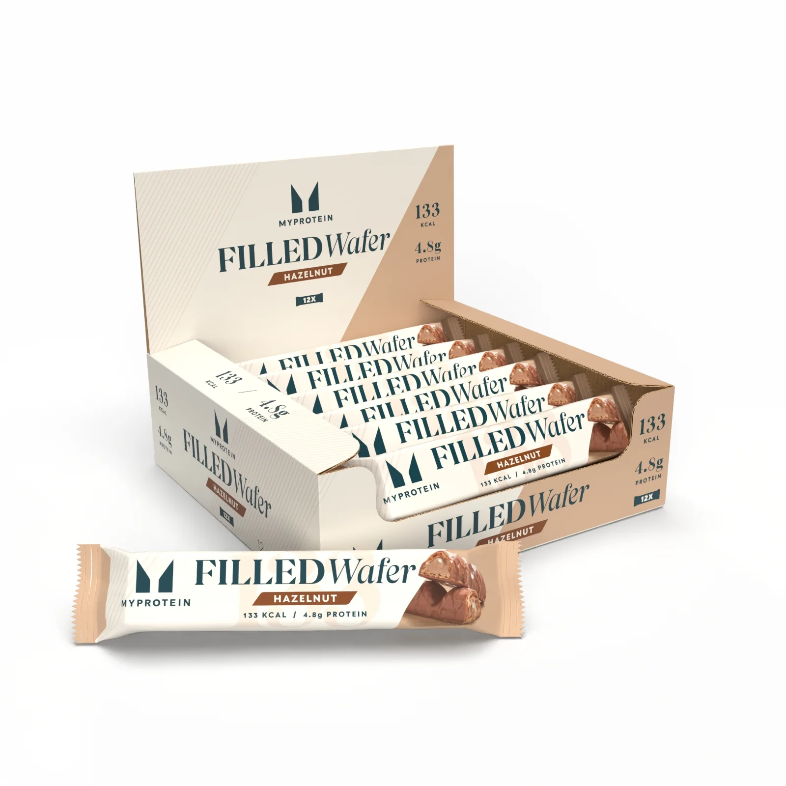 Filled Protein Wafer - 12x24g - Hazelnut Image 1