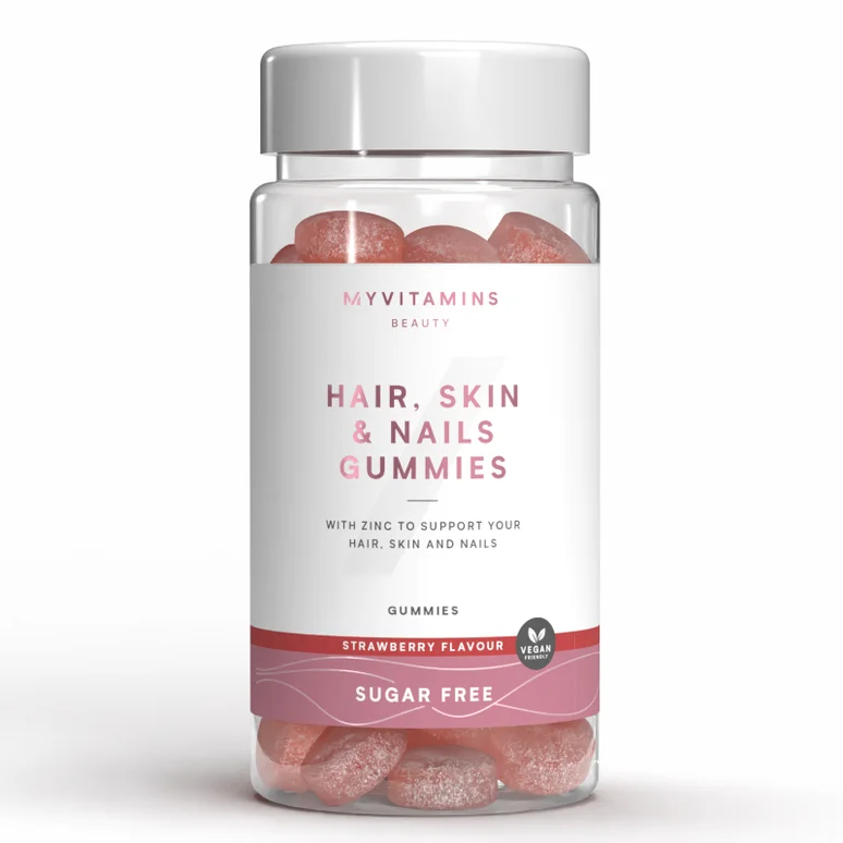Hair, Skin & Nails Gummies - 60 Gummies - 30servings - Sugar Free Strawberry