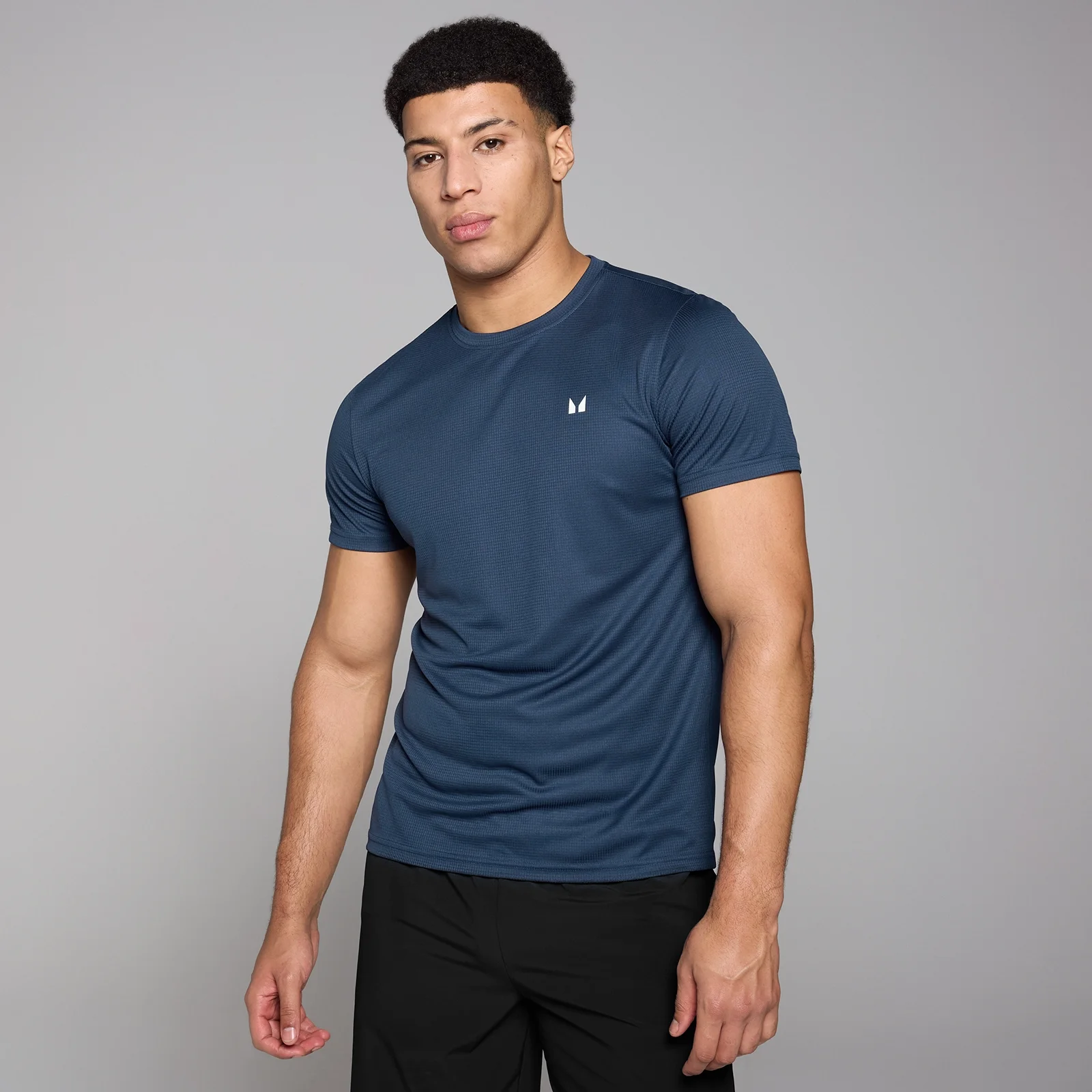 MP Men's Grid Training T-Shirt - Dark Blue - XS Image 5