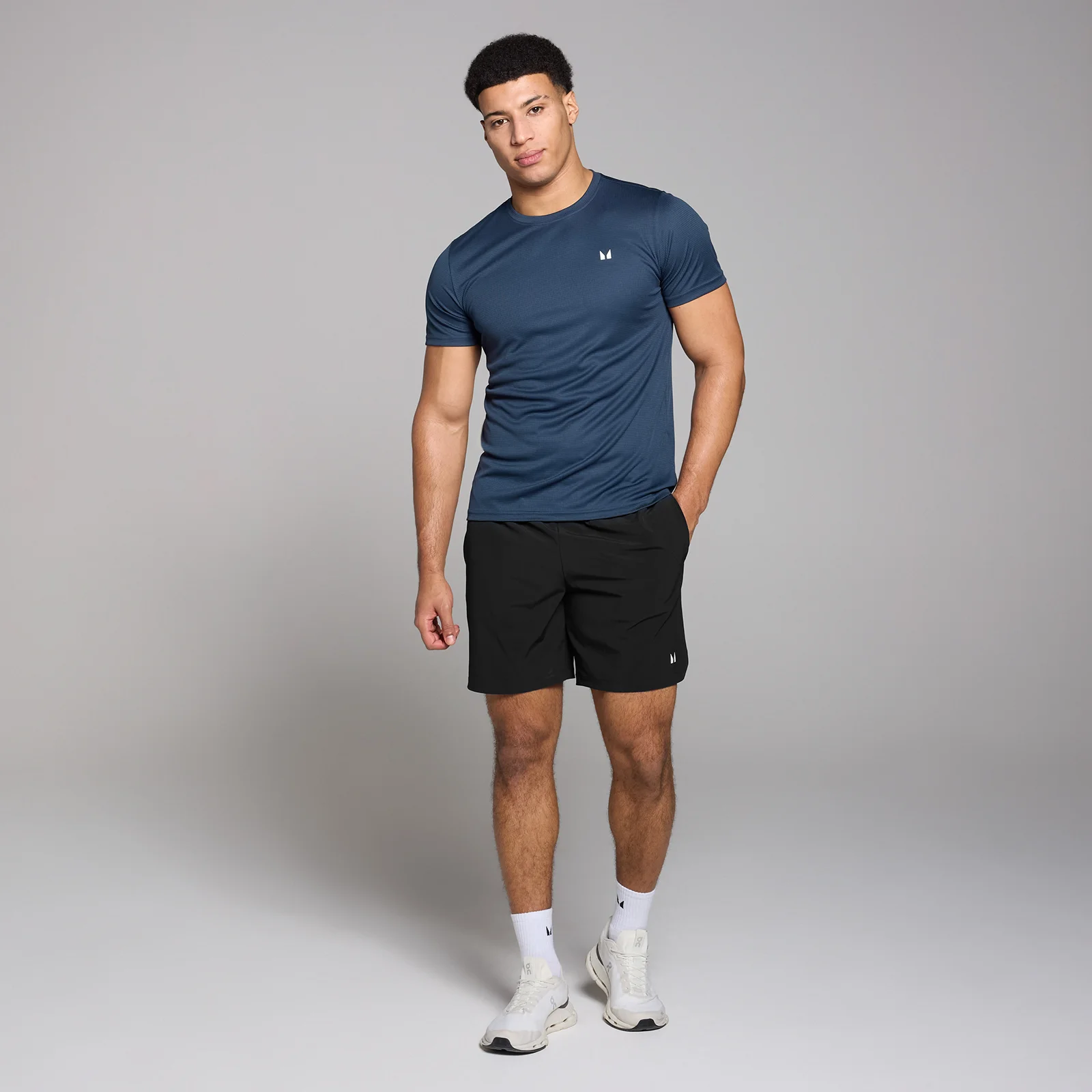 MP Men's Grid Training T-Shirt - Dark Blue - XS Image 3