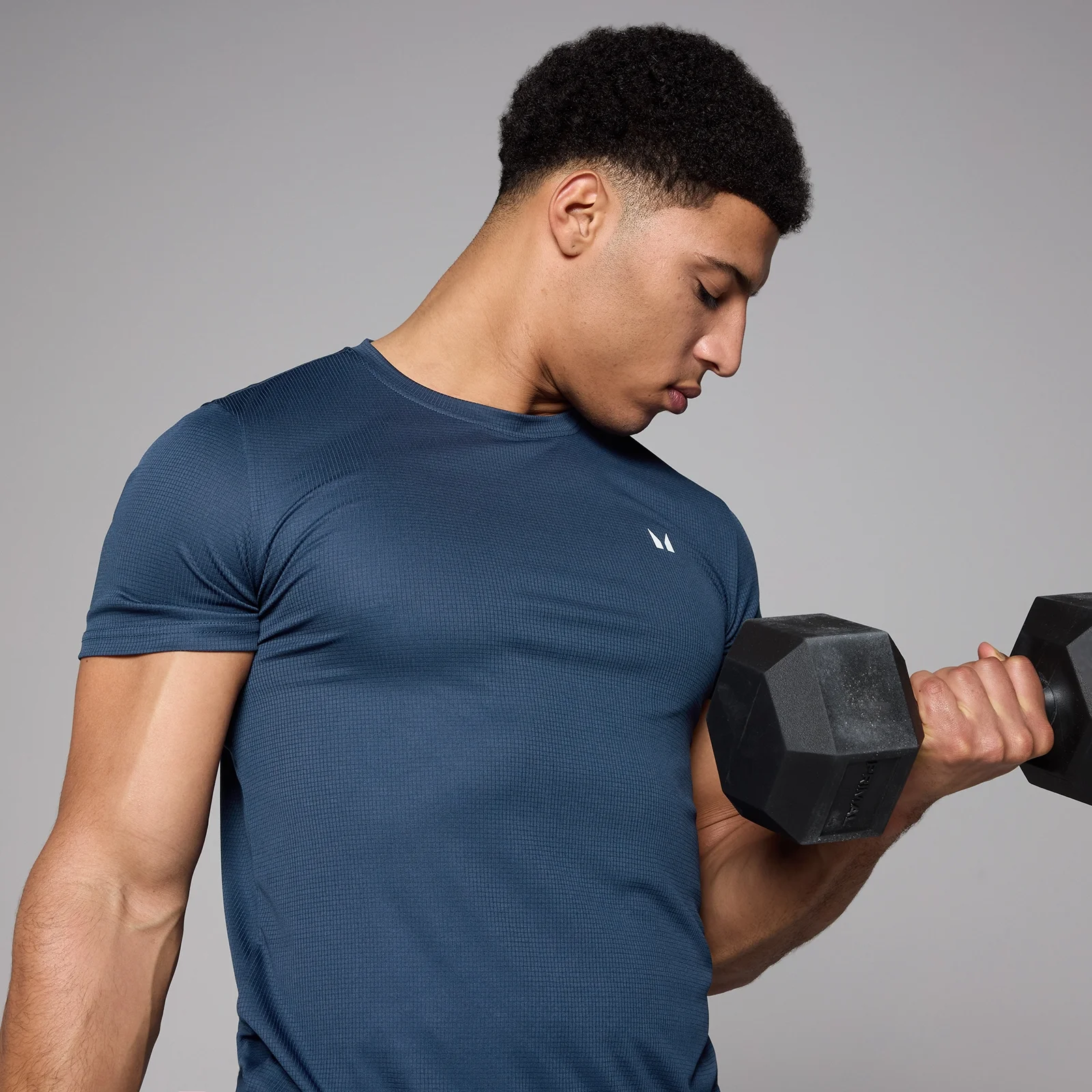 MP Men's Grid Training T-Shirt - Dark Blue - XS Image 1