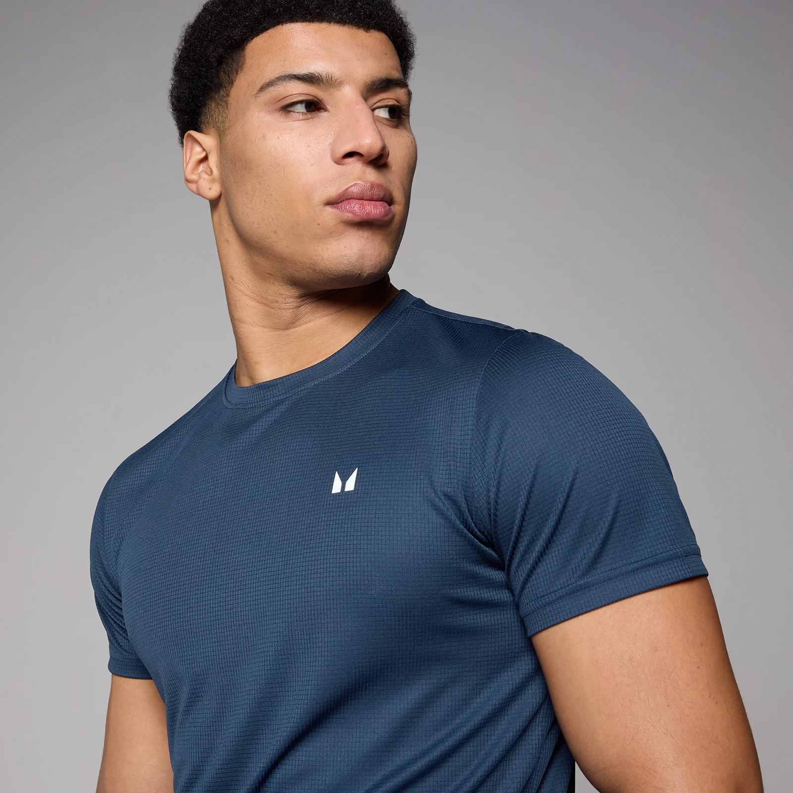 MP Men's Grid Training T-Shirt - Dark Blue - XS Image 4