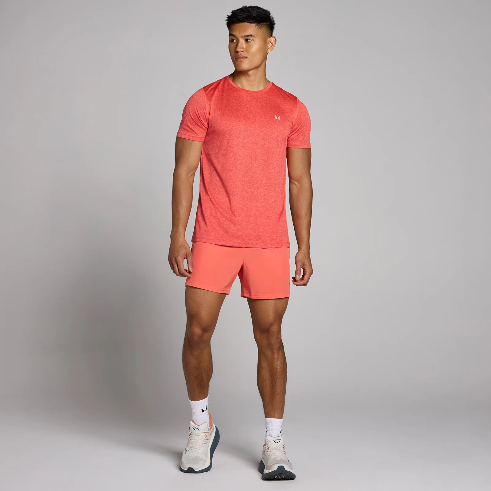 MP Men's Tempo Marl T-Shirt - Coral Red - XS Image 3